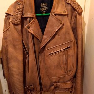 Vintage Highway One 100% leather motorcycle jacket